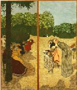 Edouard Vuillard Public Gardens.Little Girls Playing and The Examination oil painting reproduction